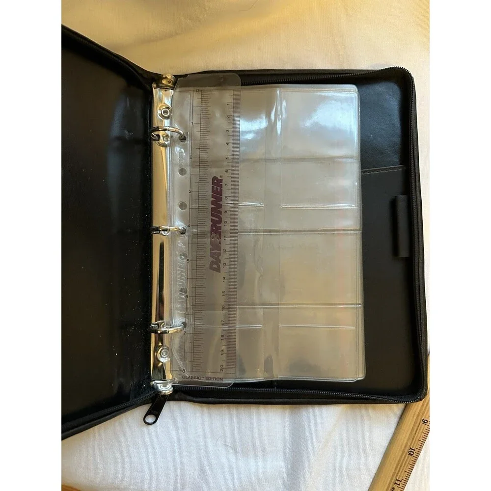 Vintage Black Personal Organizer Planner Day Runner 9